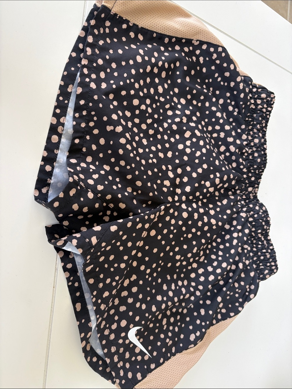 Nike Black Shorts with Tan Spot Print. Girl’s Medium.